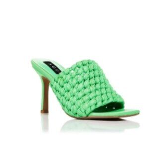 AQUA Women's Katy Woven Low Heel Slide Sandals - Size 9